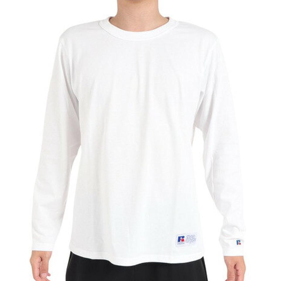 ラッセル（RUSSELL）（メンズ）T/C 長袖クルーネックTシャツ RBM23F0011 WHT