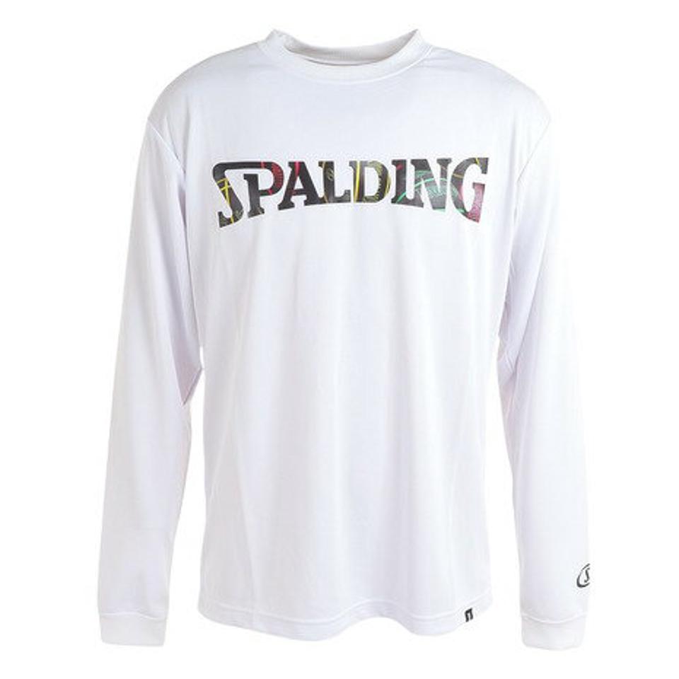 【3点10%OFFクーポン対象！11/16まで】スポルディング（SPALDING）（メンズ）バスケットボールウェア 長袖Tシャツ ボールプリント SMT23212
