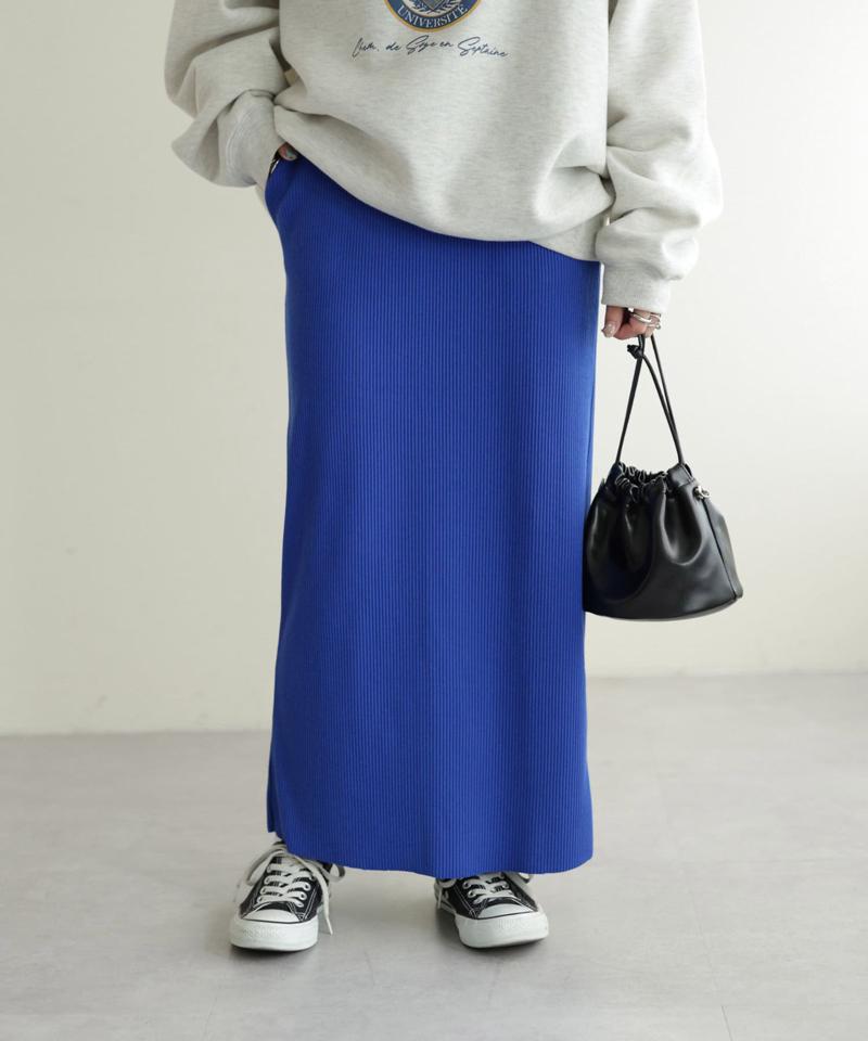 【年中頼れる/3～5サイズ展開/リピーター多数◎】リブカットナロースカート《WEB限定》