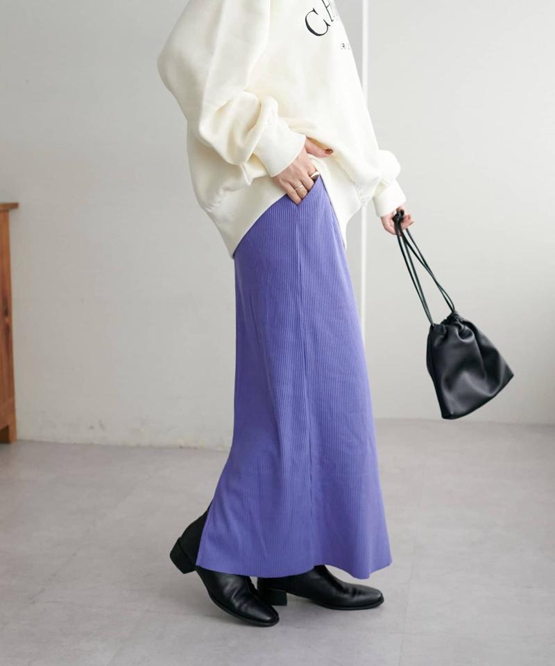 【年中頼れる/3～5サイズ展開/リピーター多数◎】リブカットナロースカート《WEB限定》