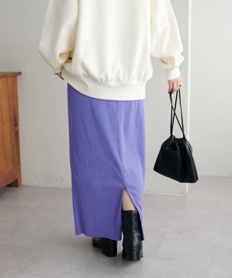 【年中頼れる/3～5サイズ展開/リピーター多数◎】リブカットナロースカート《WEB限定》