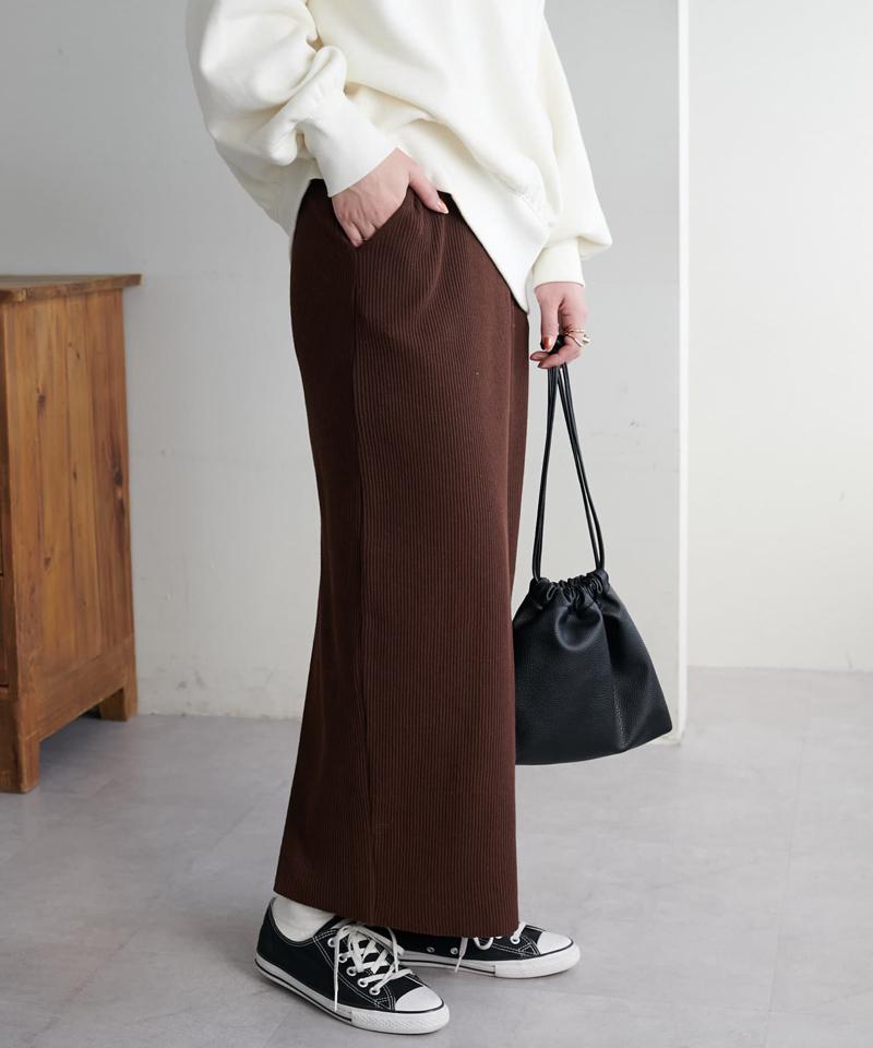 【年中頼れる/3～5サイズ展開/リピーター多数◎】リブカットナロースカート《WEB限定》