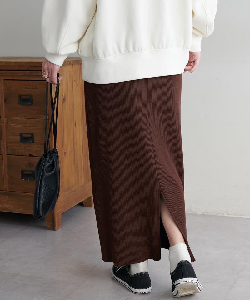 【年中頼れる/3～5サイズ展開/リピーター多数◎】リブカットナロースカート《WEB限定》