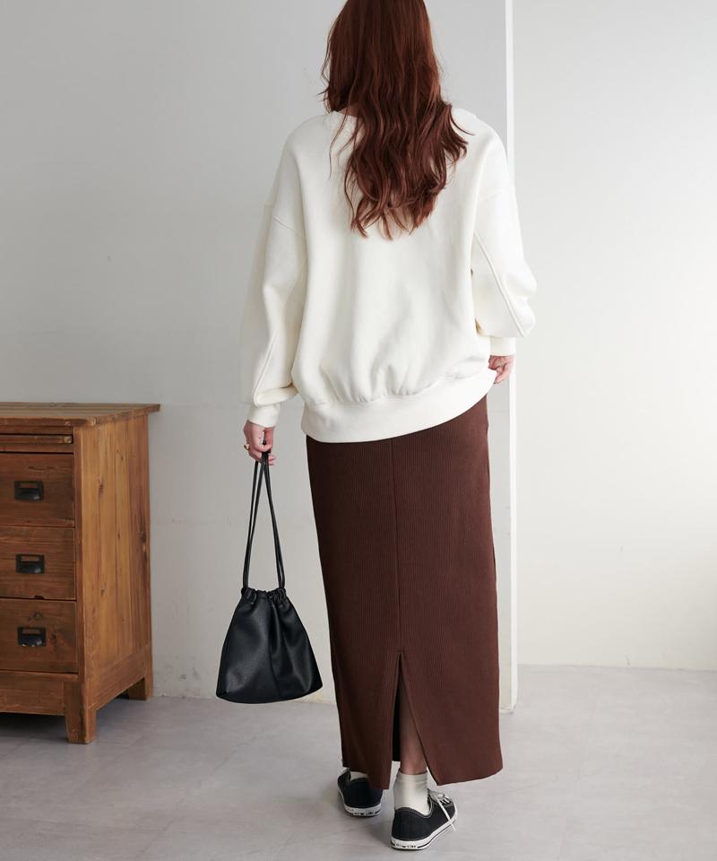 【年中頼れる/3～5サイズ展開/リピーター多数◎】リブカットナロースカート《WEB限定》