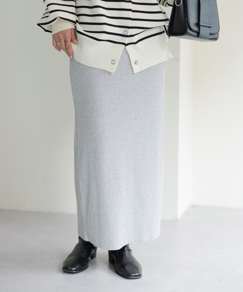 【年中頼れる/3～5サイズ展開/リピーター多数◎】リブカットナロースカート《WEB限定》