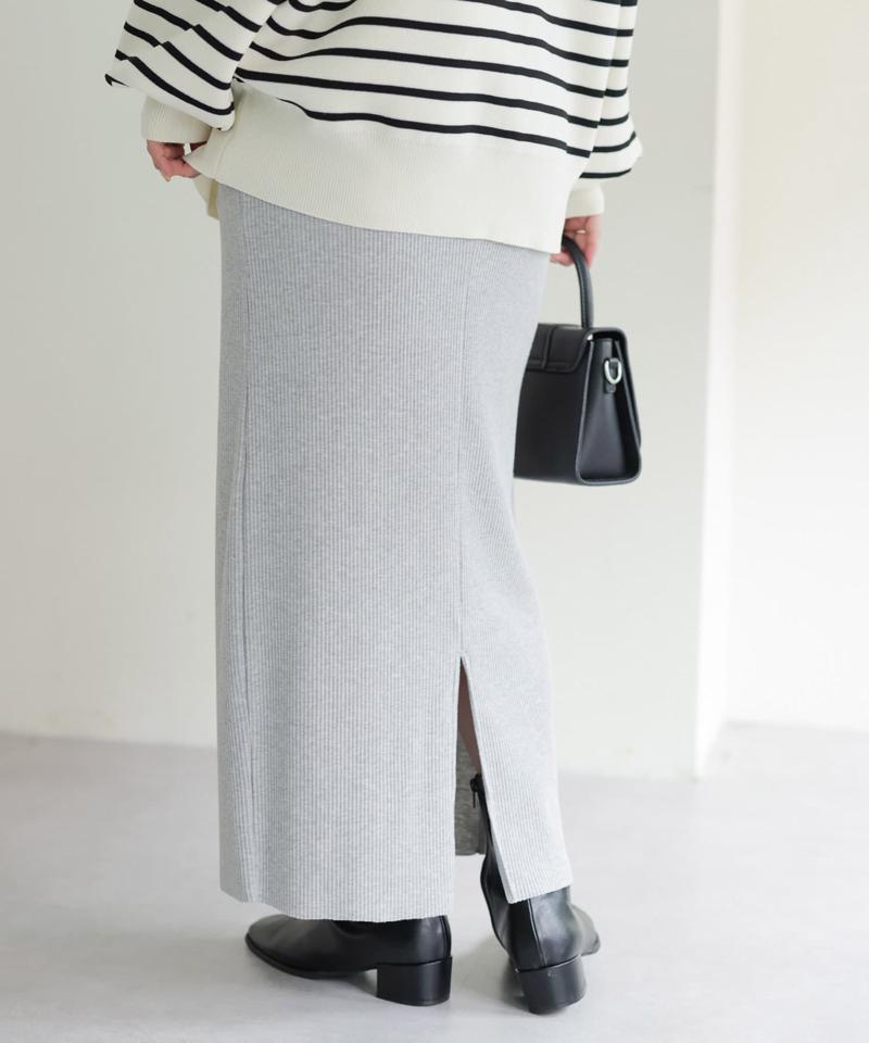 【年中頼れる/3～5サイズ展開/リピーター多数◎】リブカットナロースカート《WEB限定》