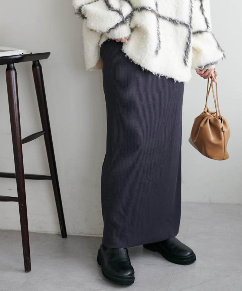 【年中頼れる/3～5サイズ展開/リピーター多数◎】リブカットナロースカート《WEB限定》