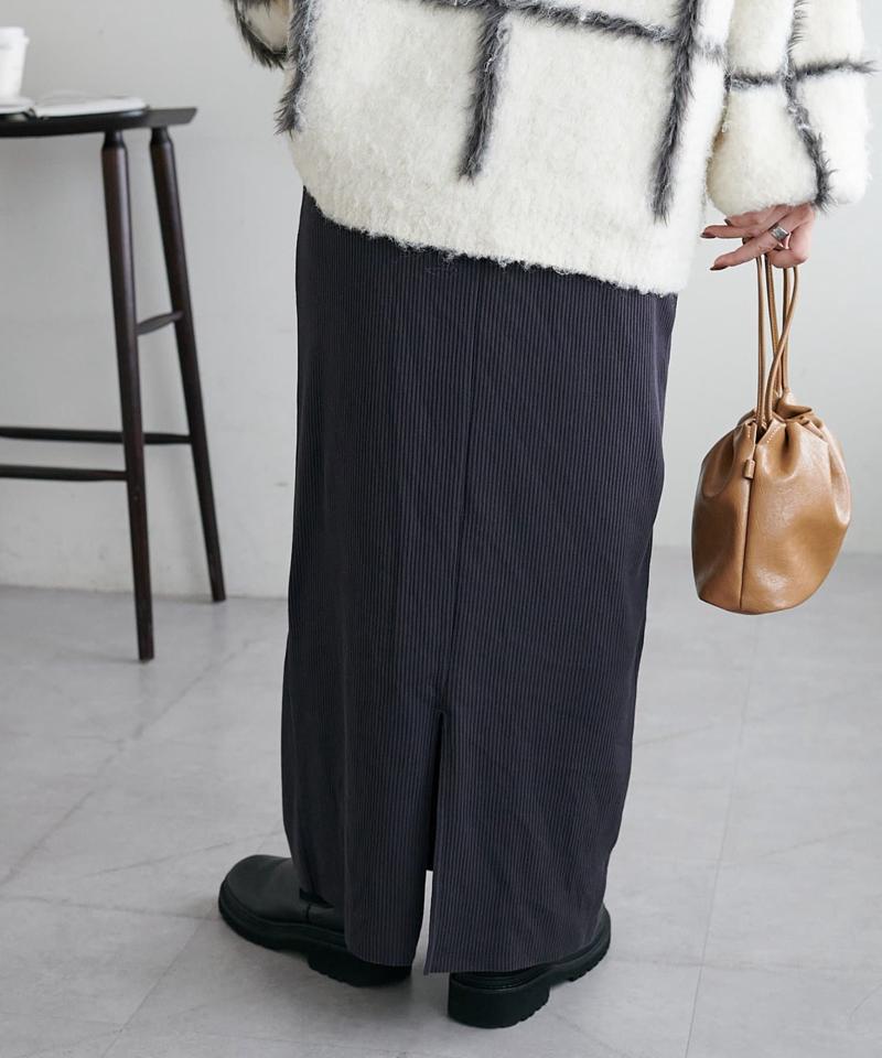 【年中頼れる/3～5サイズ展開/リピーター多数◎】リブカットナロースカート《WEB限定》