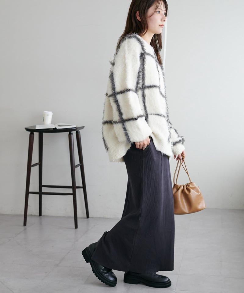 【年中頼れる/3～5サイズ展開/リピーター多数◎】リブカットナロースカート《WEB限定》