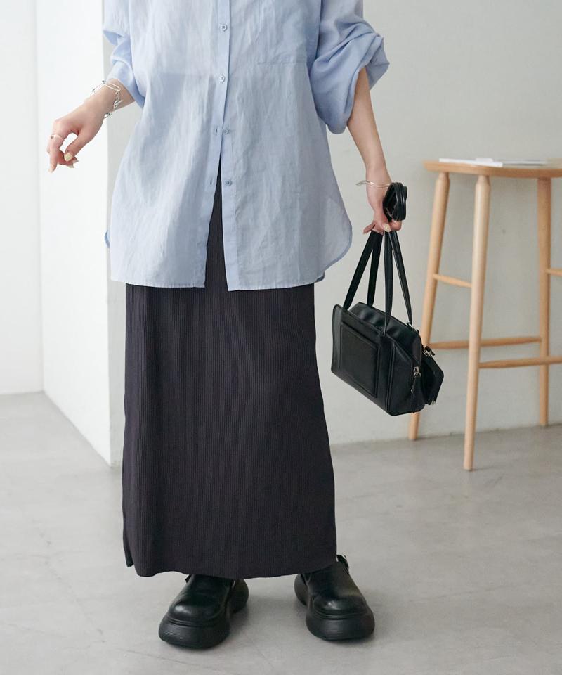 【年中頼れる/3～5サイズ展開/リピーター多数◎】リブカットナロースカート《WEB限定》