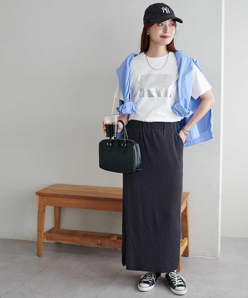 【年中頼れる/3～5サイズ展開/リピーター多数◎】リブカットナロースカート《WEB限定》