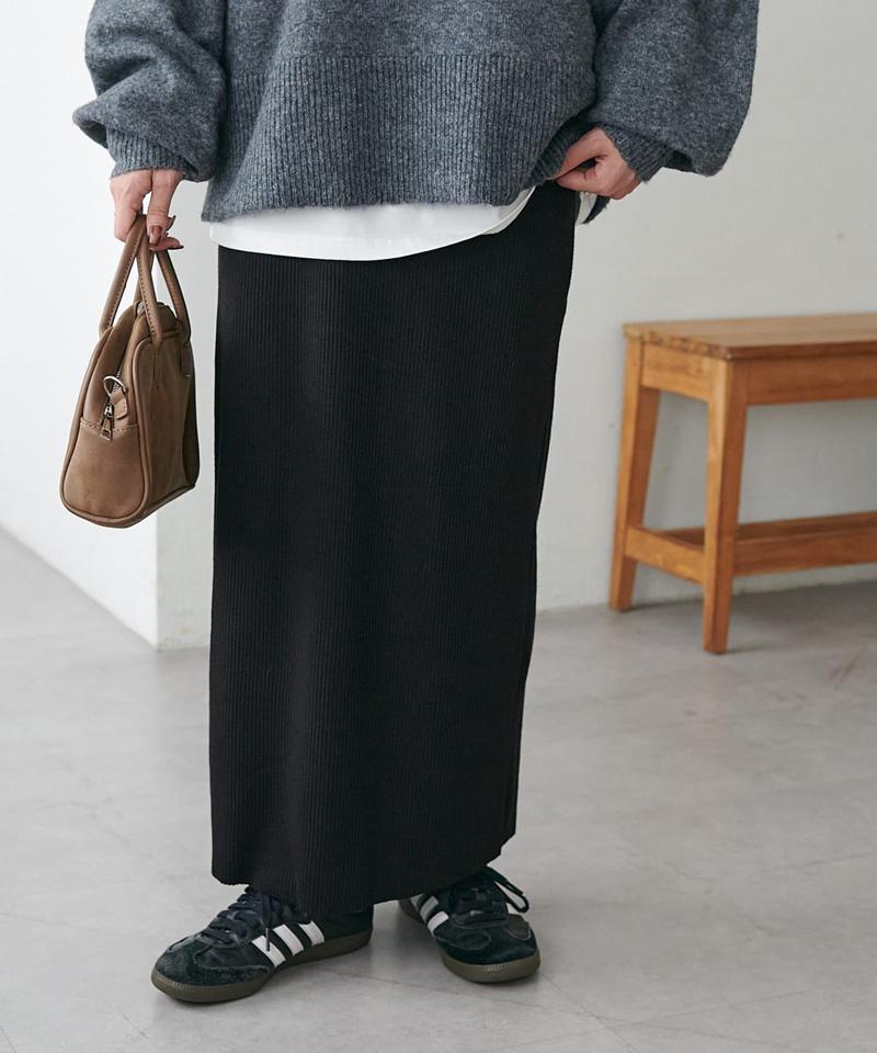 【年中頼れる/3～5サイズ展開/リピーター多数◎】リブカットナロースカート《WEB限定》