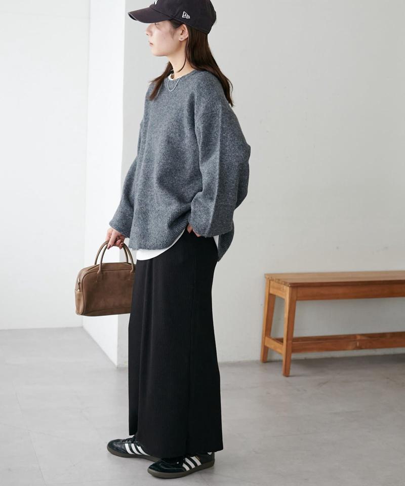 【年中頼れる/3～5サイズ展開/リピーター多数◎】リブカットナロースカート《WEB限定》