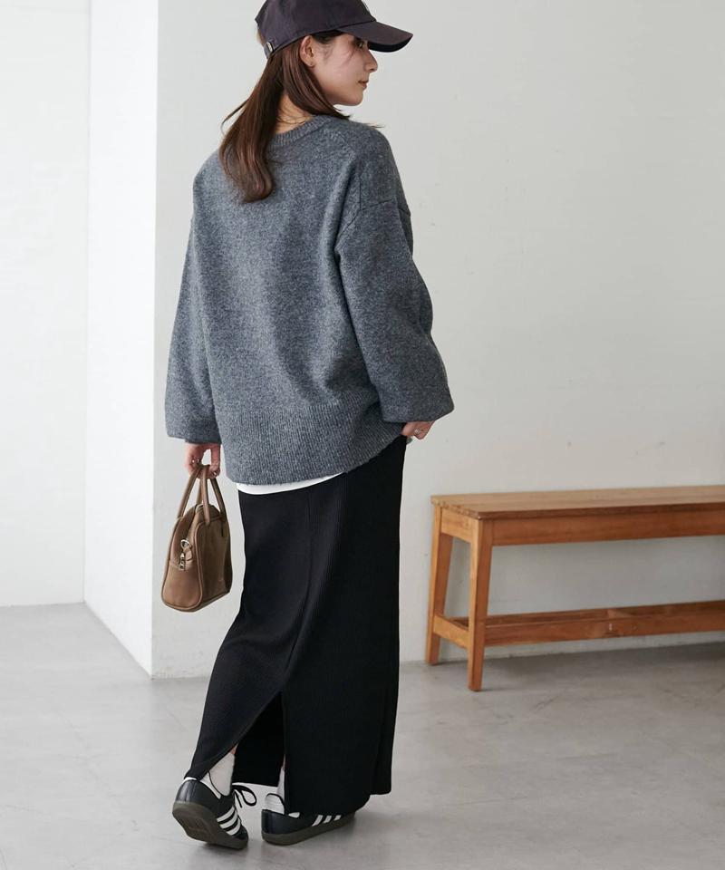 【年中頼れる/3～5サイズ展開/リピーター多数◎】リブカットナロースカート《WEB限定》