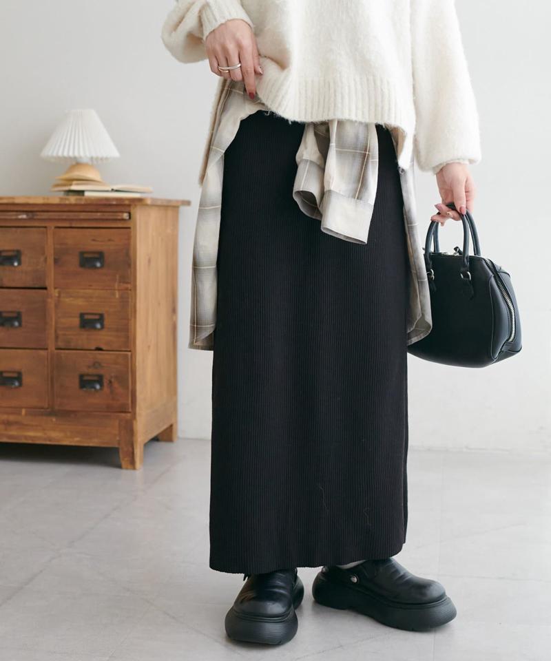 【年中頼れる/3～5サイズ展開/リピーター多数◎】リブカットナロースカート《WEB限定》