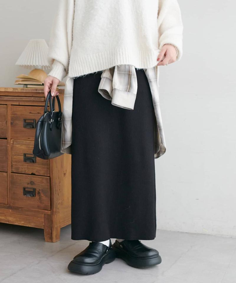 【年中頼れる/3～5サイズ展開/リピーター多数◎】リブカットナロースカート《WEB限定》