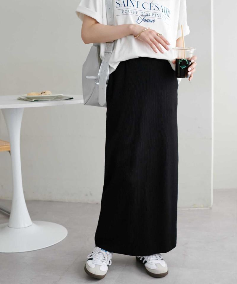 【年中頼れる/3～5サイズ展開/リピーター多数◎】リブカットナロースカート《WEB限定》