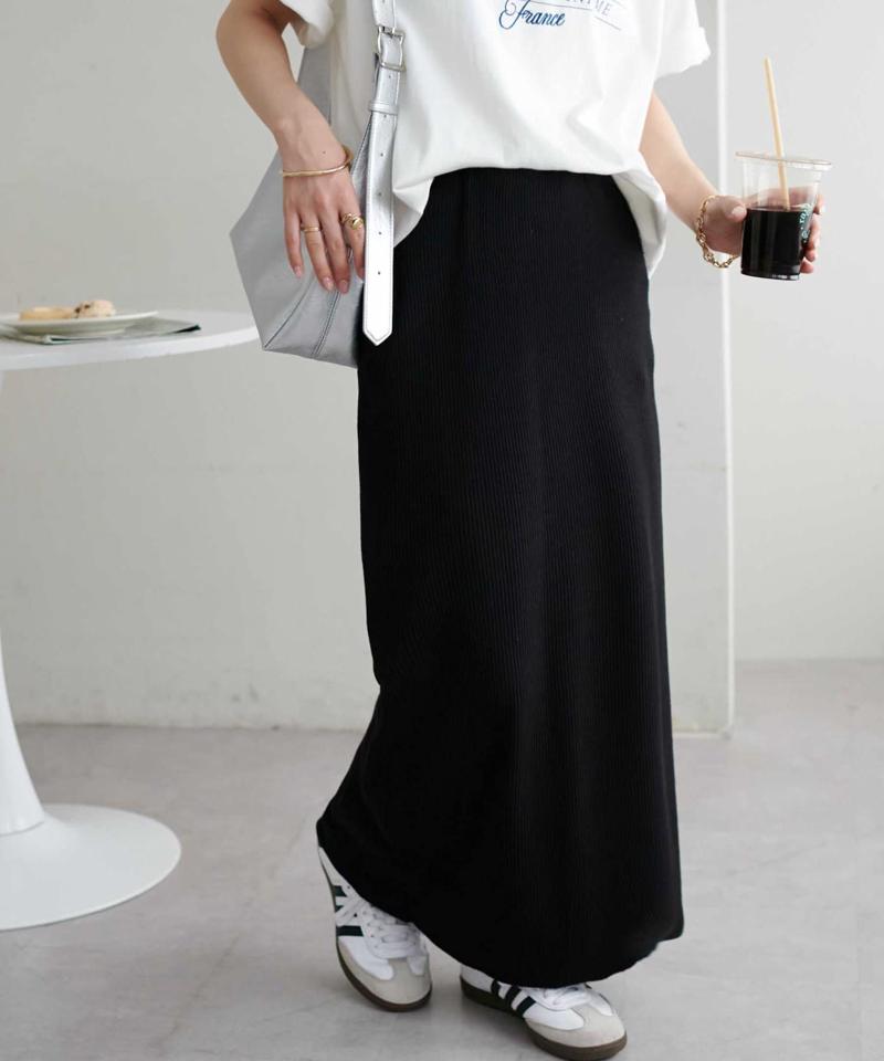 【年中頼れる/3～5サイズ展開/リピーター多数◎】リブカットナロースカート《WEB限定》