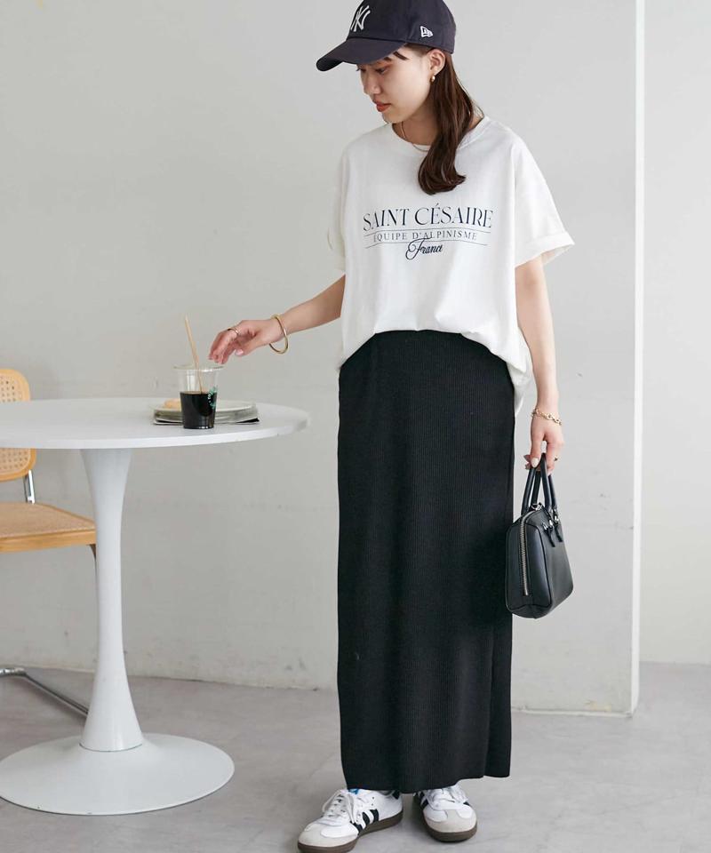 【年中頼れる/3～5サイズ展開/リピーター多数◎】リブカットナロースカート《WEB限定》