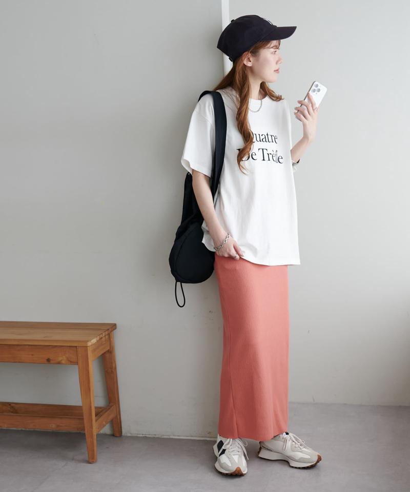 【年中頼れる/3～5サイズ展開/リピーター多数◎】リブカットナロースカート《WEB限定》