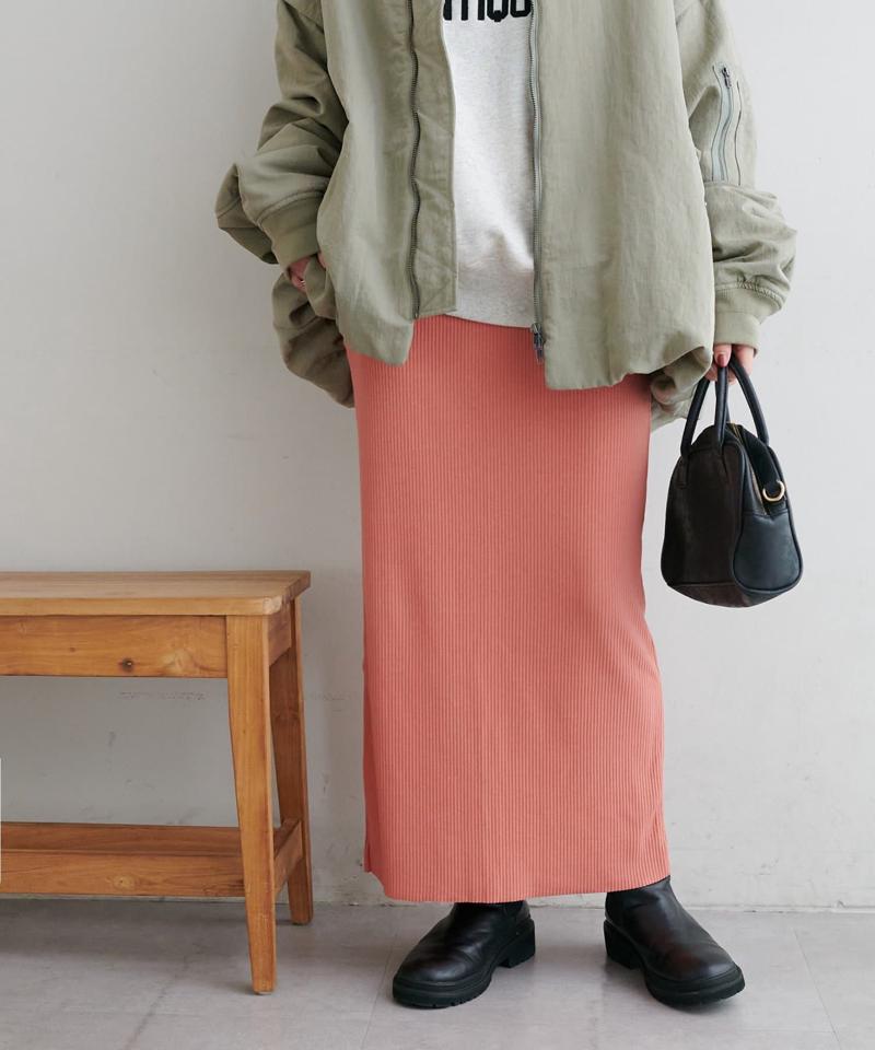 【年中頼れる/3～5サイズ展開/リピーター多数◎】リブカットナロースカート《WEB限定》