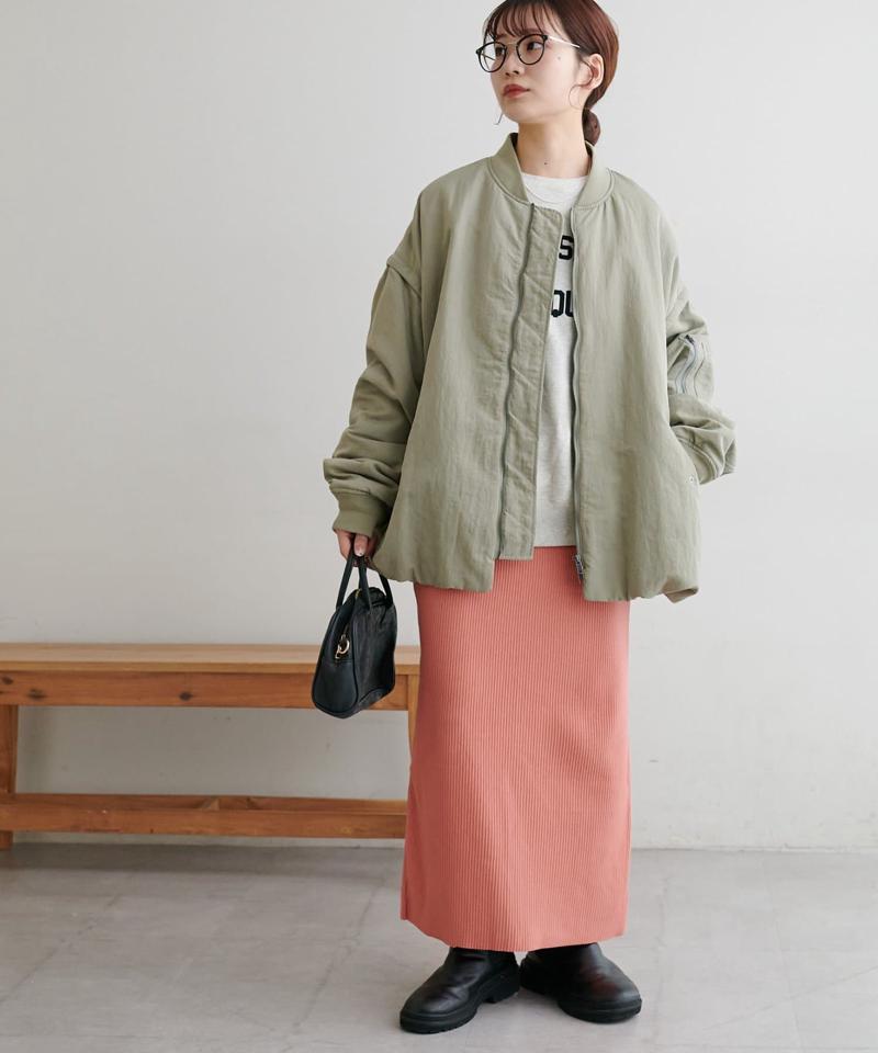 【年中頼れる/3～5サイズ展開/リピーター多数◎】リブカットナロースカート《WEB限定》