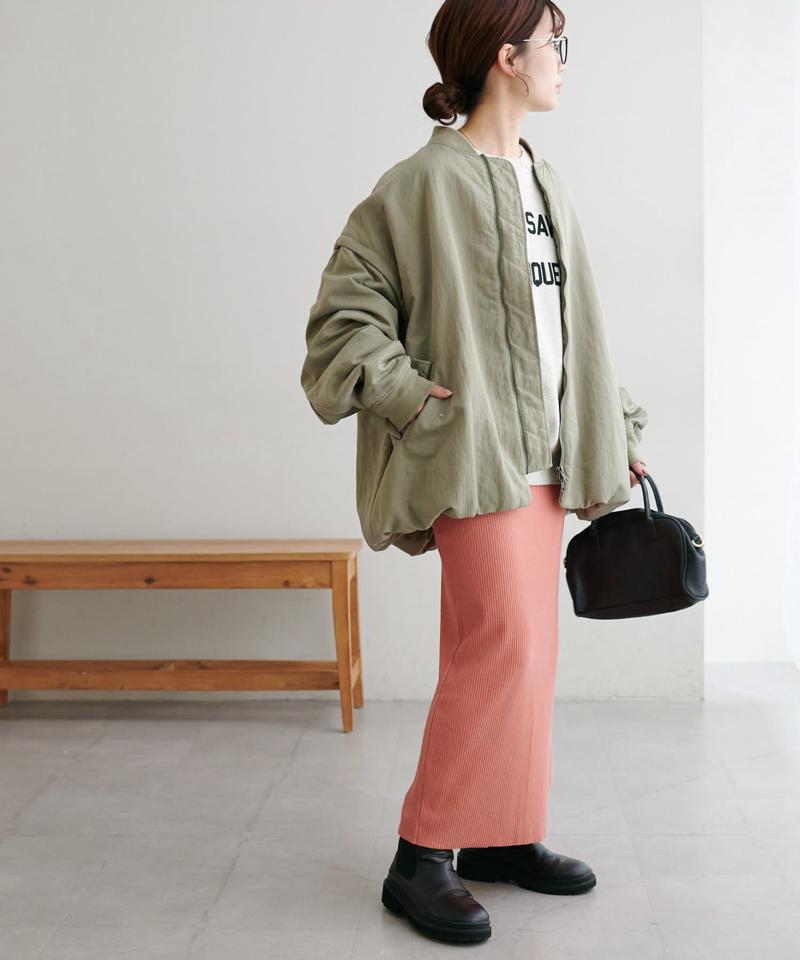 【年中頼れる/3～5サイズ展開/リピーター多数◎】リブカットナロースカート《WEB限定》