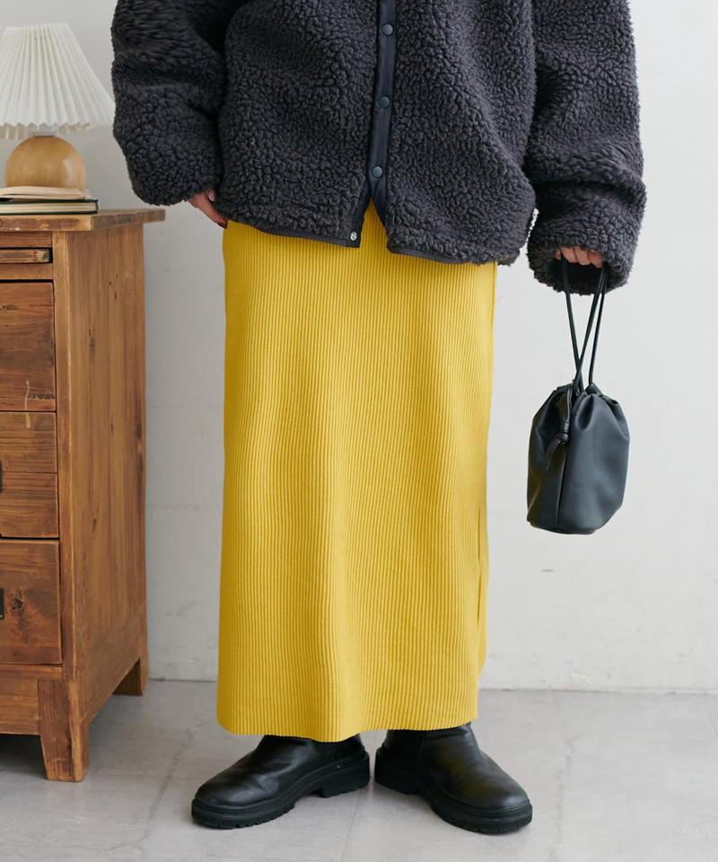 【年中頼れる/3～5サイズ展開/リピーター多数◎】リブカットナロースカート《WEB限定》