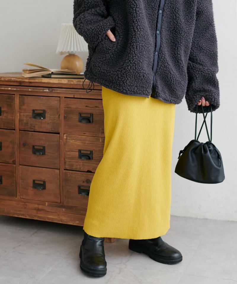 【年中頼れる/3～5サイズ展開/リピーター多数◎】リブカットナロースカート《WEB限定》