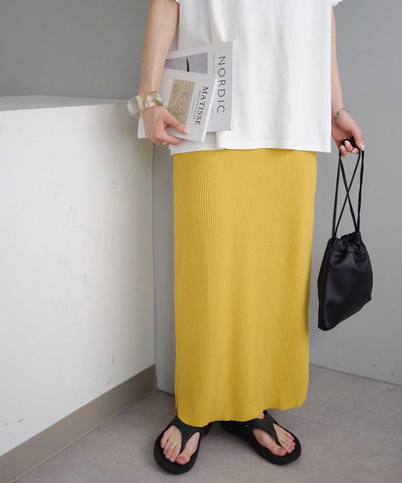 【年中頼れる/3～5サイズ展開/リピーター多数◎】リブカットナロースカート《WEB限定》