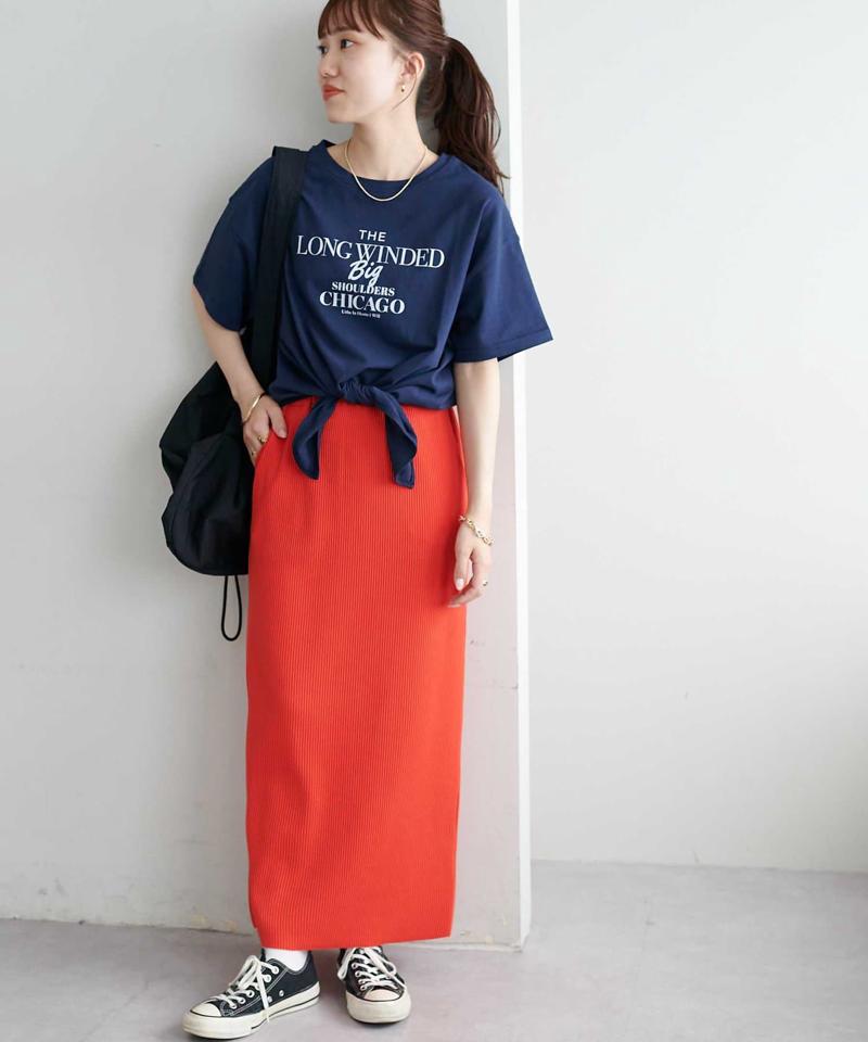 【年中頼れる/3～5サイズ展開/リピーター多数◎】リブカットナロースカート《WEB限定》