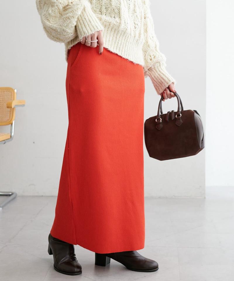 【年中頼れる/3～5サイズ展開/リピーター多数◎】リブカットナロースカート《WEB限定》