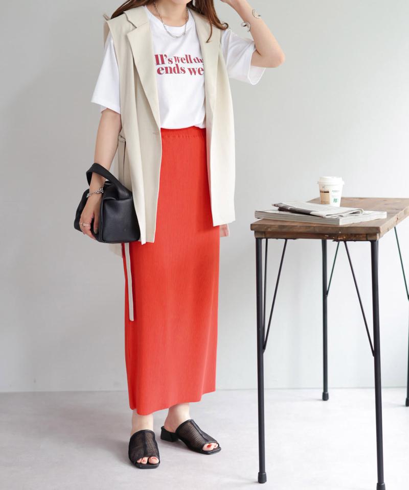【年中頼れる/3～5サイズ展開/リピーター多数◎】リブカットナロースカート《WEB限定》