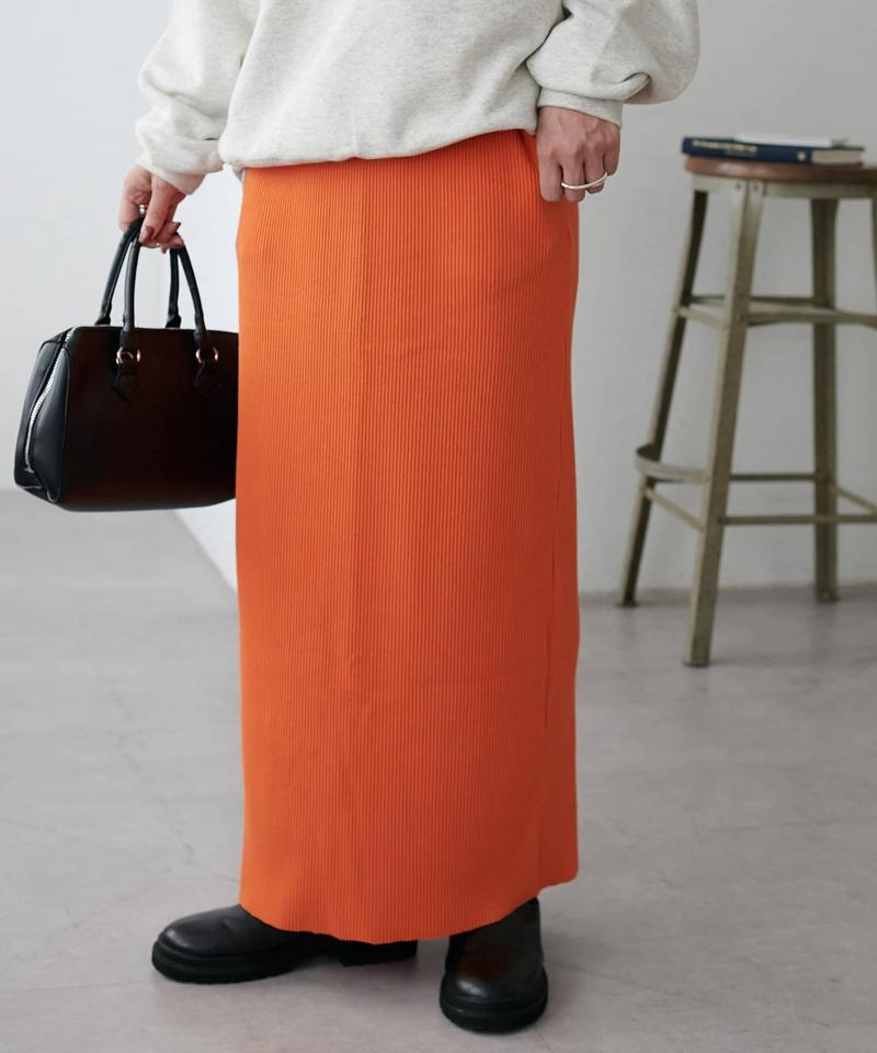【年中頼れる/3～5サイズ展開/リピーター多数◎】リブカットナロースカート《WEB限定》