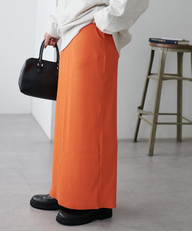 【年中頼れる/3～5サイズ展開/リピーター多数◎】リブカットナロースカート《WEB限定》