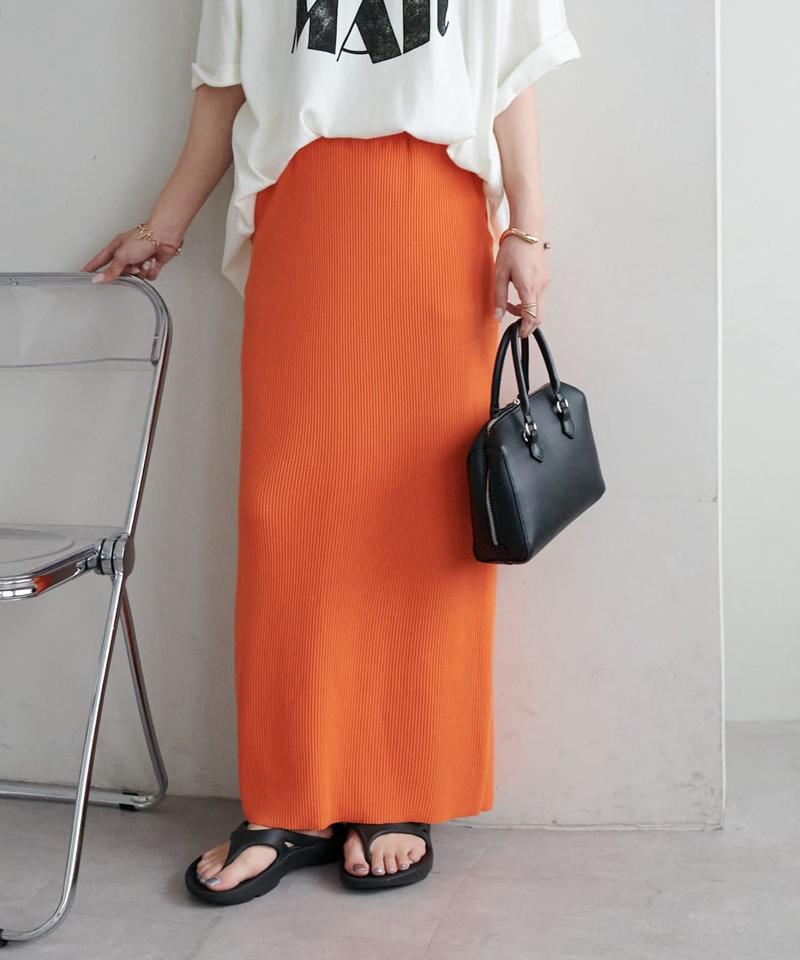 【年中頼れる/3～5サイズ展開/リピーター多数◎】リブカットナロースカート《WEB限定》