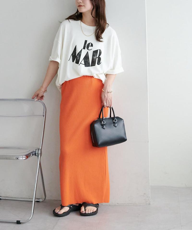 【年中頼れる/3～5サイズ展開/リピーター多数◎】リブカットナロースカート《WEB限定》