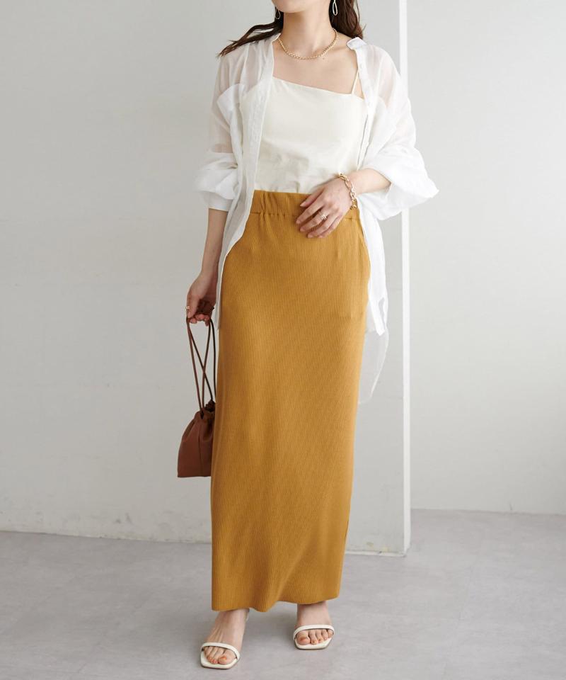 【年中頼れる/3～5サイズ展開/リピーター多数◎】リブカットナロースカート《WEB限定》