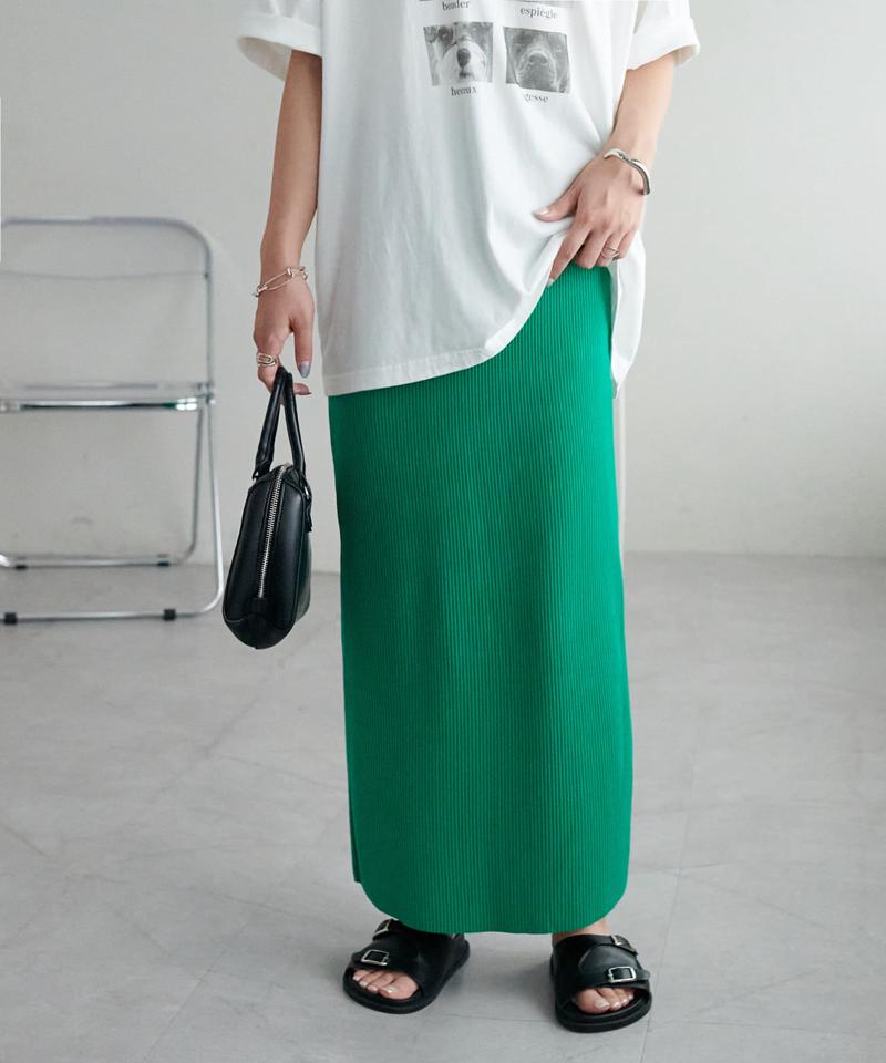 【年中頼れる/3～5サイズ展開/リピーター多数◎】リブカットナロースカート《WEB限定》