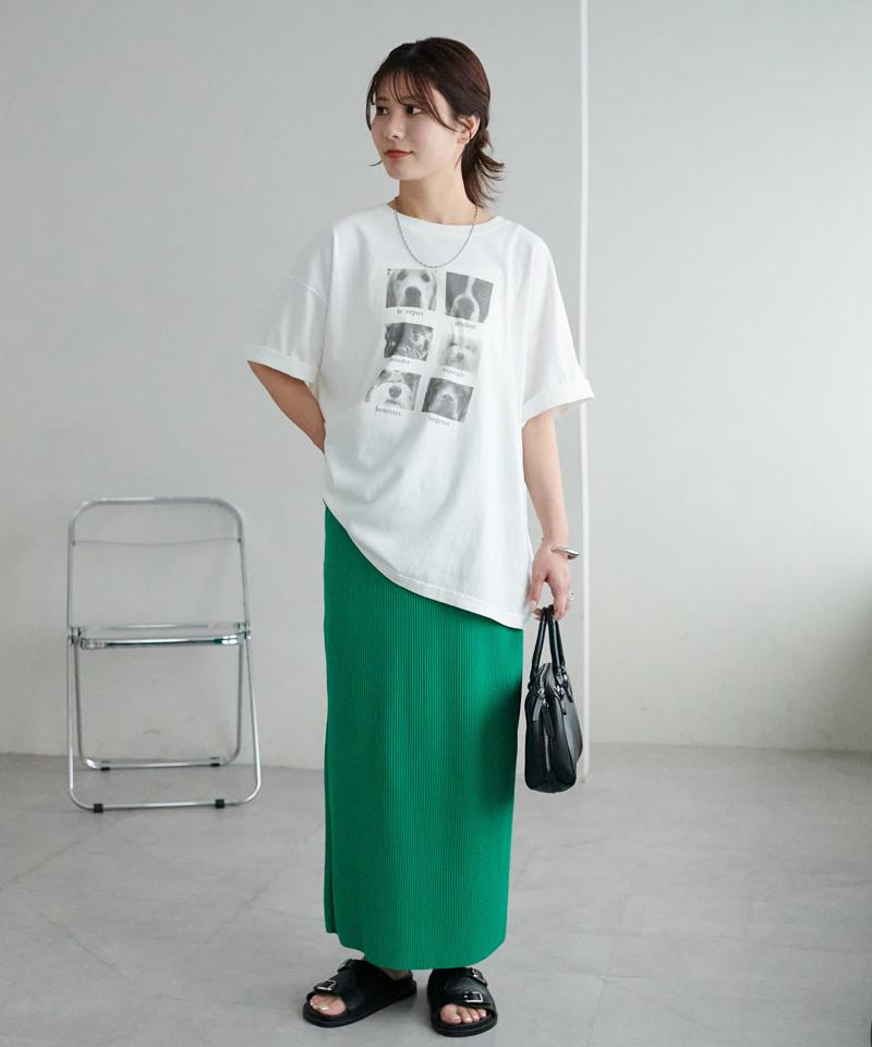 【年中頼れる/3～5サイズ展開/リピーター多数◎】リブカットナロースカート《WEB限定》