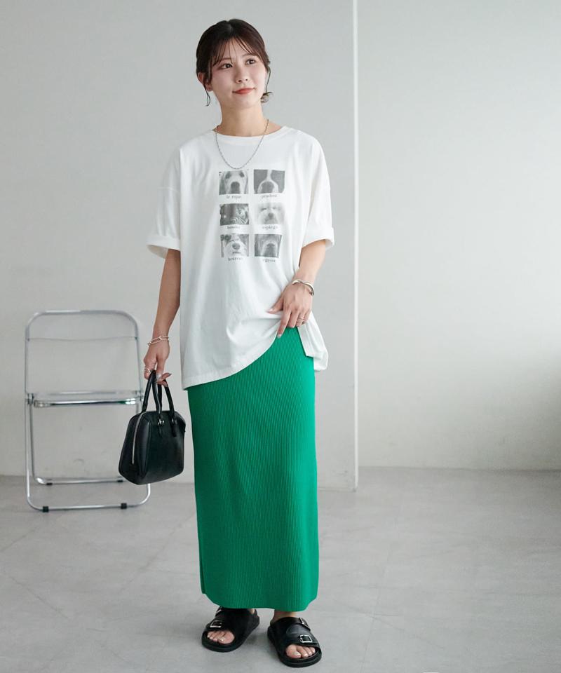 【年中頼れる/3～5サイズ展開/リピーター多数◎】リブカットナロースカート《WEB限定》