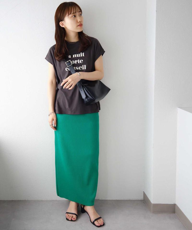 【年中頼れる/3～5サイズ展開/リピーター多数◎】リブカットナロースカート《WEB限定》