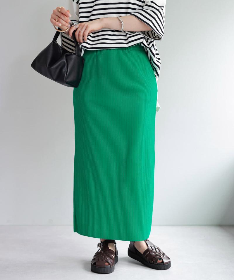 【年中頼れる/3～5サイズ展開/リピーター多数◎】リブカットナロースカート《WEB限定》