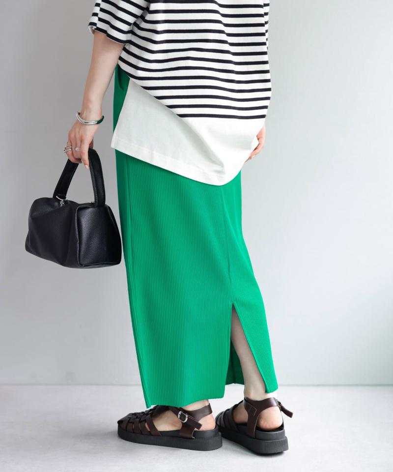 【年中頼れる/3～5サイズ展開/リピーター多数◎】リブカットナロースカート《WEB限定》