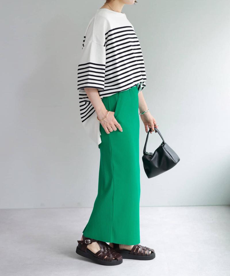 【年中頼れる/3～5サイズ展開/リピーター多数◎】リブカットナロースカート《WEB限定》