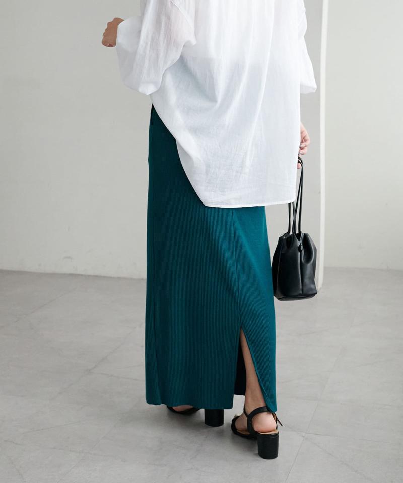 【年中頼れる/3～5サイズ展開/リピーター多数◎】リブカットナロースカート《WEB限定》
