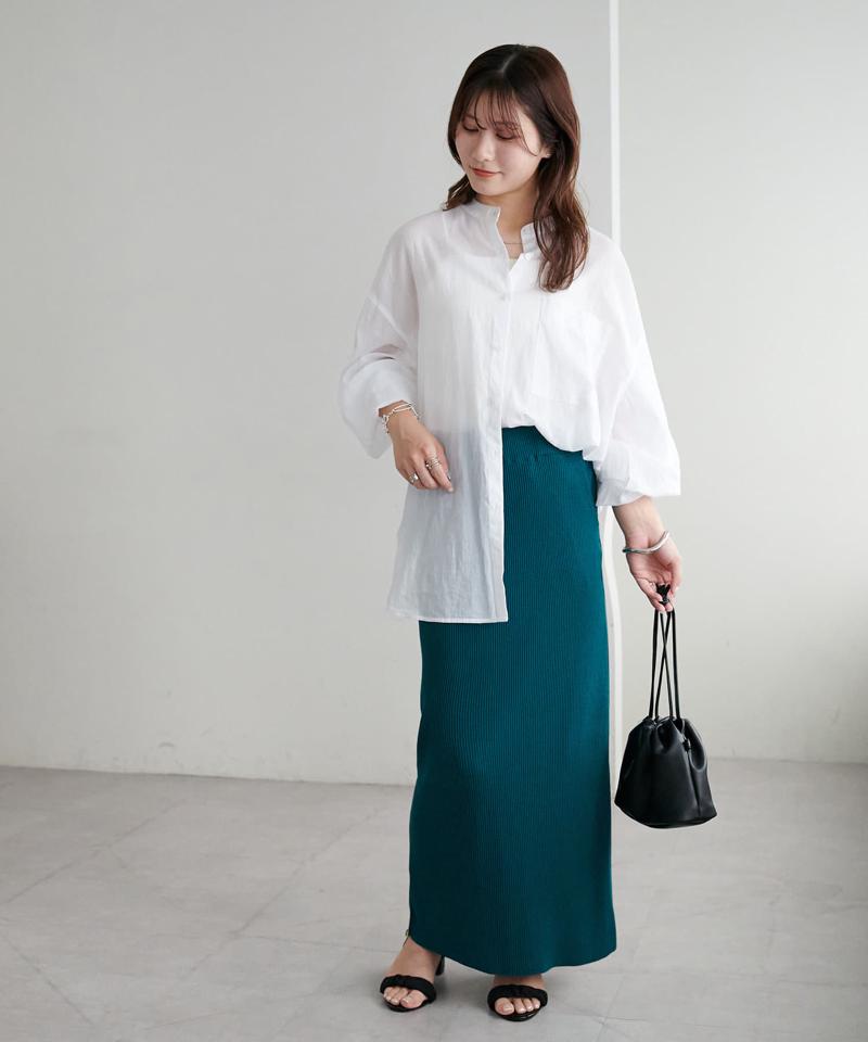 【年中頼れる/3～5サイズ展開/リピーター多数◎】リブカットナロースカート《WEB限定》
