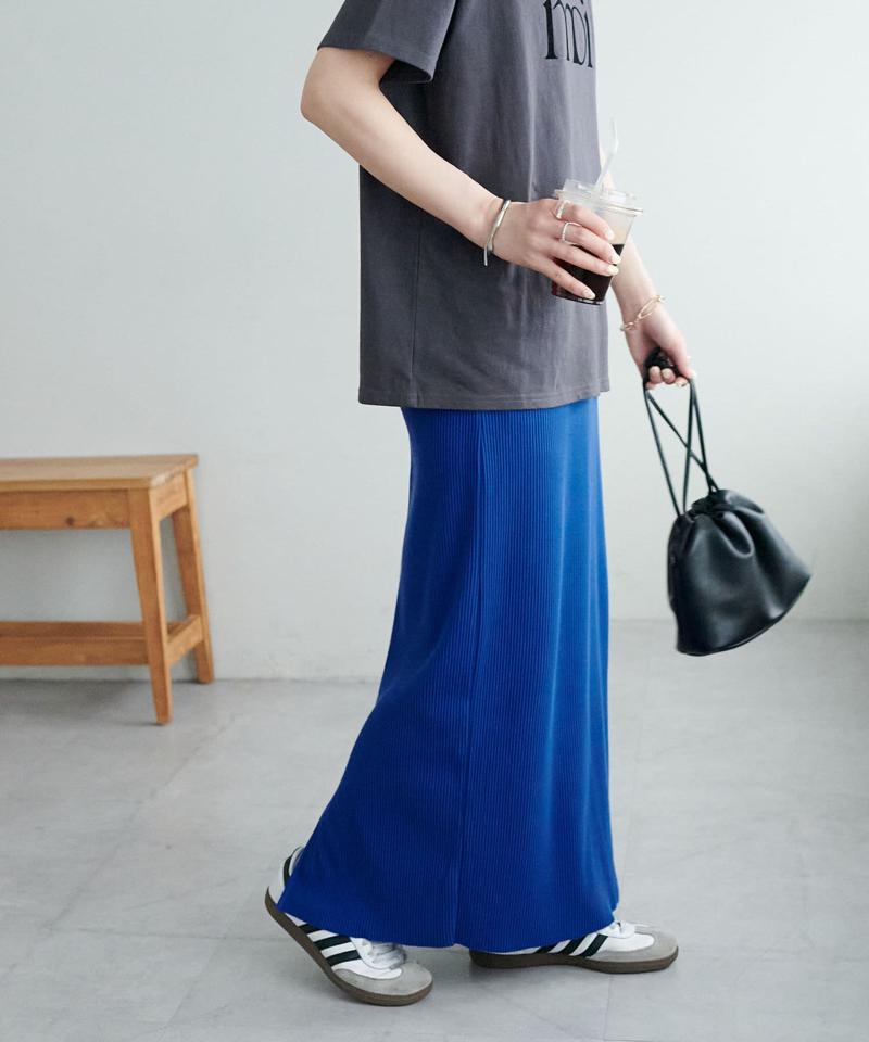 【年中頼れる/3～5サイズ展開/リピーター多数◎】リブカットナロースカート《WEB限定》