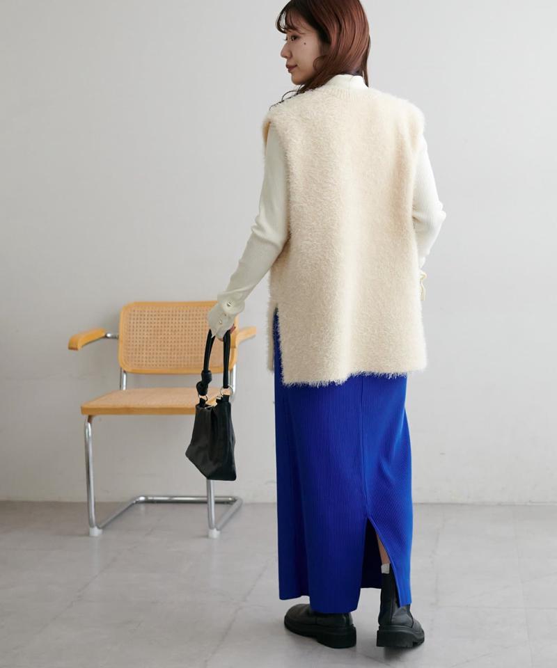 【年中頼れる/3～5サイズ展開/リピーター多数◎】リブカットナロースカート《WEB限定》