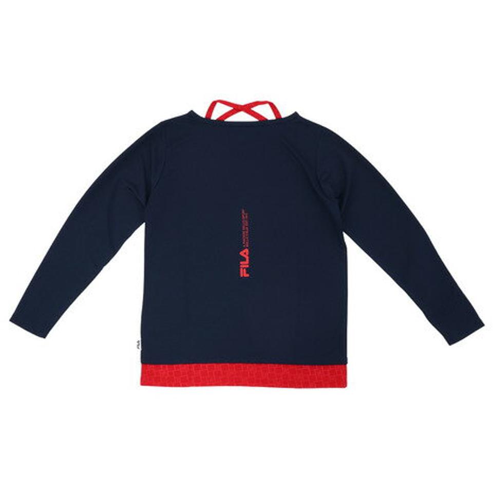 【4/10限定！エントリーで最大100％ポイントバック】フィラ（FILA）（レディース）テニスウェア レディース 長袖エンボス フェイクTシャツ FL6748